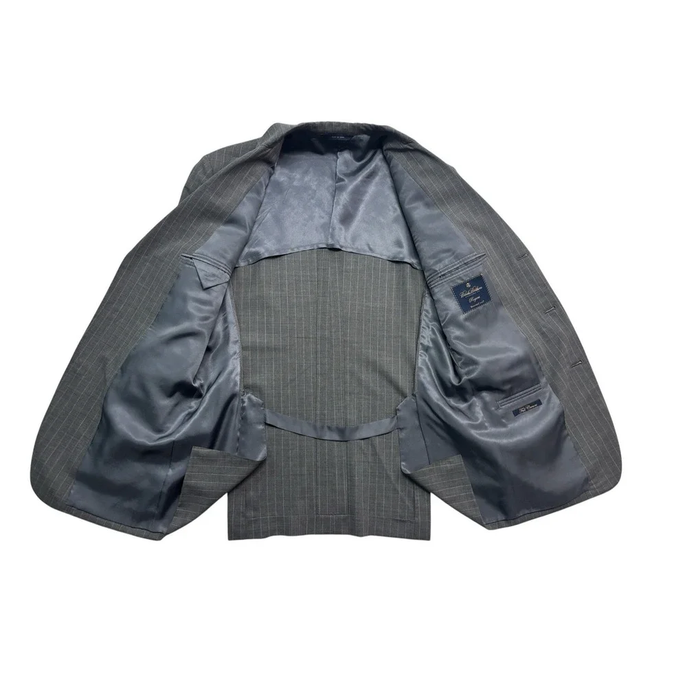 Brooks Brothers 42R 33x30 Gray Pinstripe 2pc Pant Suit Regent Brookscool‎ Canvas